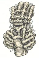 skeleton hand thumbs up  tattoo design idea