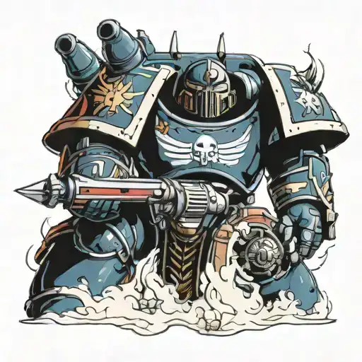 carcharadon space marine wh40k tattoo design idea