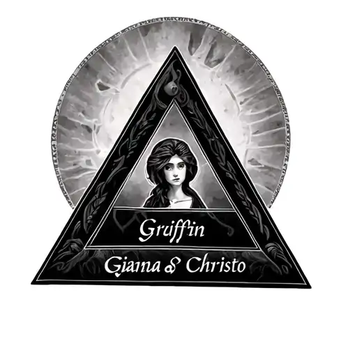 triangle with names - griffin Gianna and christo tattoo design idea