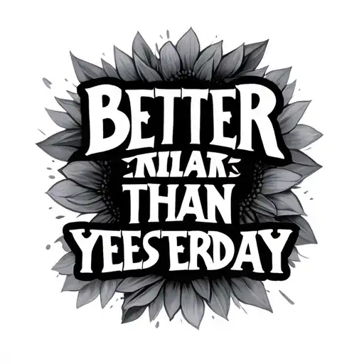 "BETTER THAN YESTERDAY" " tattoo design idea