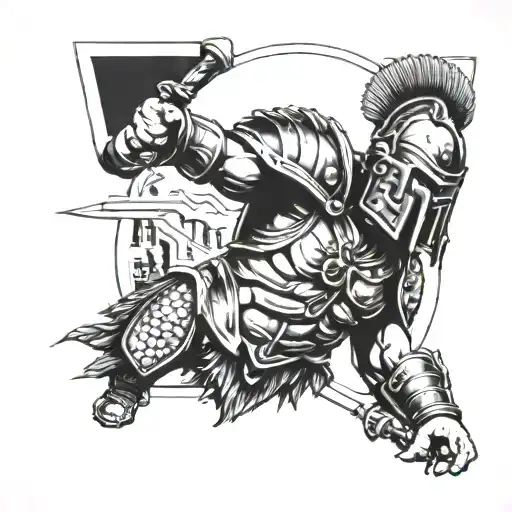 Roman gladiator tattoo design idea
