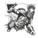 Roman gladiator tattoo design idea
