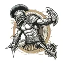 Roman gladiator tattoo design idea