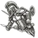 Roman gladiator tattoo design idea