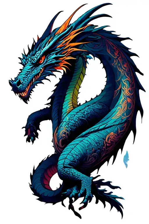 counter strike dragon lore full arm sleeve tattoo design idea