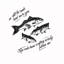 The pair tattoos, where the fish are painted and the text is so all the roads lead me to you, the roads know everything better than me, tattoo design idea