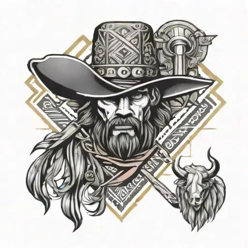 Wild west outlaw tattoo design idea