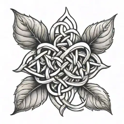 forearm band tattoo of a Celtic knot pattern intertwined with a basil plant  tattoo design idea