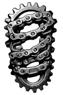 sprocket and chain wrapped tattoo design idea