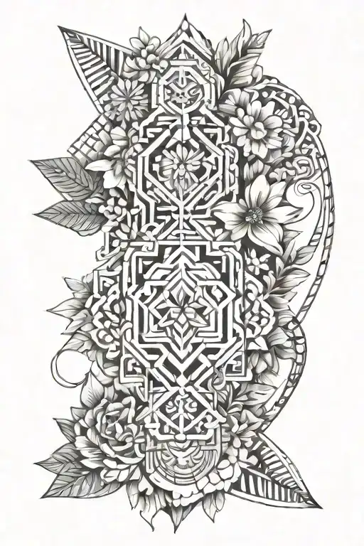 ayahuasca  jagube com flores tattoo design idea
