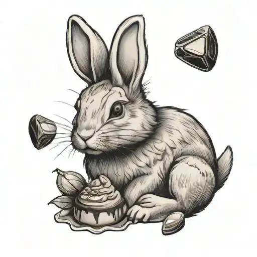 bunny and chocolate tattoo design idea