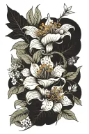 botanical illustration tattoo design idea