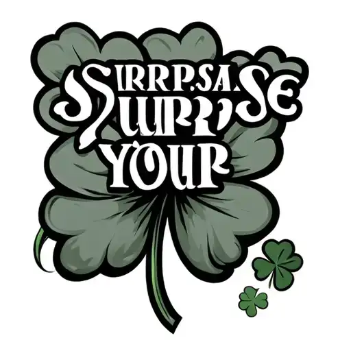 "Surpass Your Limits" 5 leaf clover, tattoo design idea