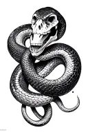 snake skeleton tattoo design idea