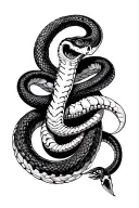 snake skeleton tattoo design idea