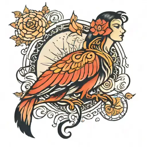 the one who carries light within herself inside tattoo design idea