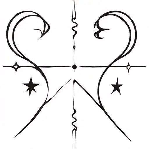 Aires and cancer star sign intertwined representing the client's tattoo design idea