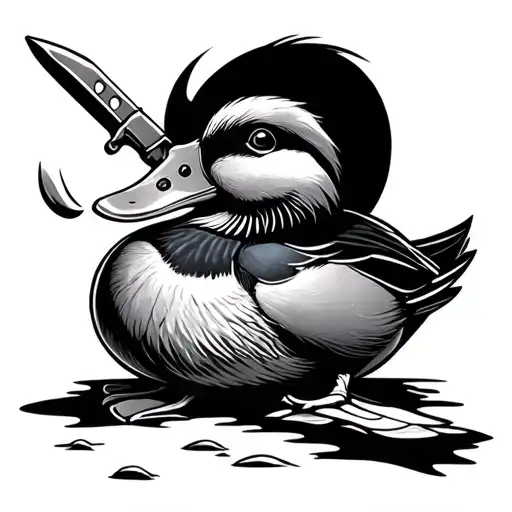 Duck With Knife tattoo design idea