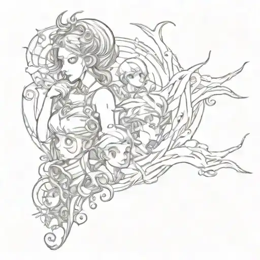 Seven deadly sins manga style tattoo design idea