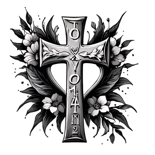 blessed love cross loyalty then my birthday March 21st 2006 Roman numbers  tattoo design idea