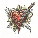 heart with a dagger tattoo design idea