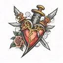 heart with a dagger tattoo design idea