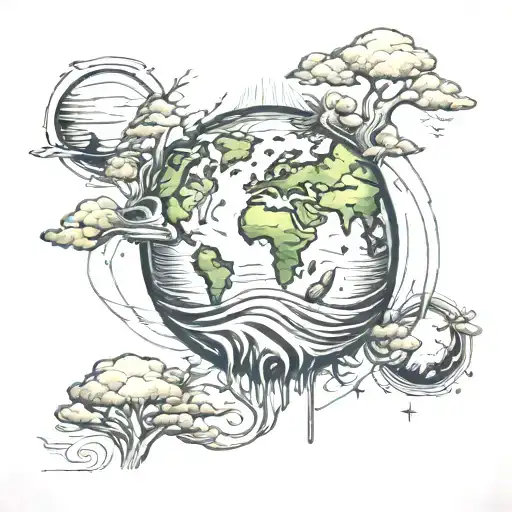 element earth tattoo design idea