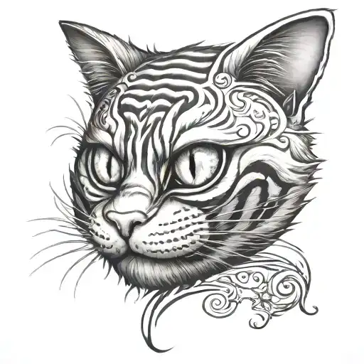 Cheshire Cat from Alice tattoo design idea