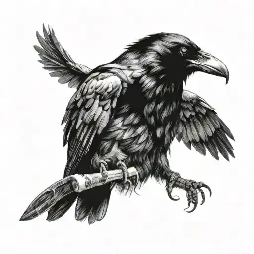 crow's head tattoo design idea