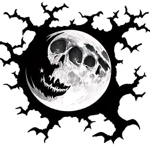 Halloween Moon tattoo design idea