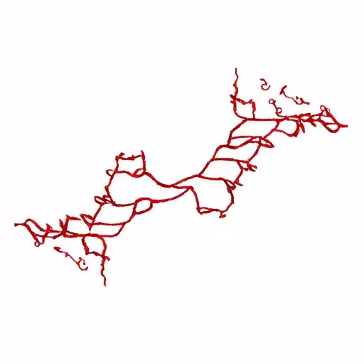 soulmate related, red string theory and beautiful crafted tattoos small and minimalistic, vines, red string theory tattoo design idea