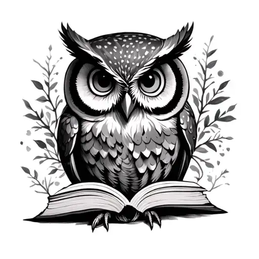 little owl's night book tattoo design idea
