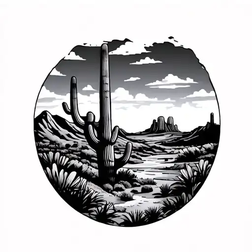 Arizona Landscape tattoo design idea
