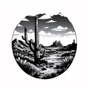 Arizona Landscape tattoo design idea