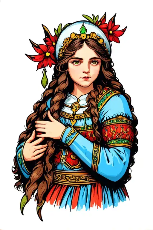 Slavic fairy tale tattoo design idea