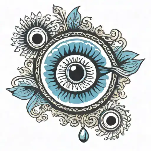 Turkish evil eye tattoo design idea