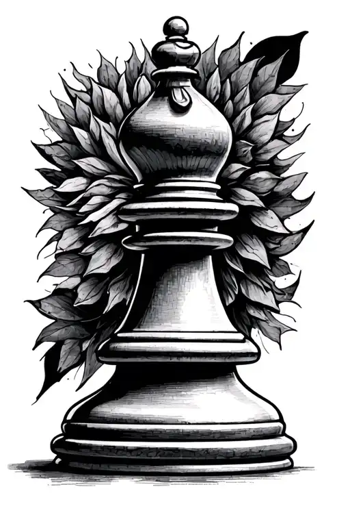queen chess piece tattoo design idea