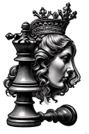 queen chess piece tattoo design idea