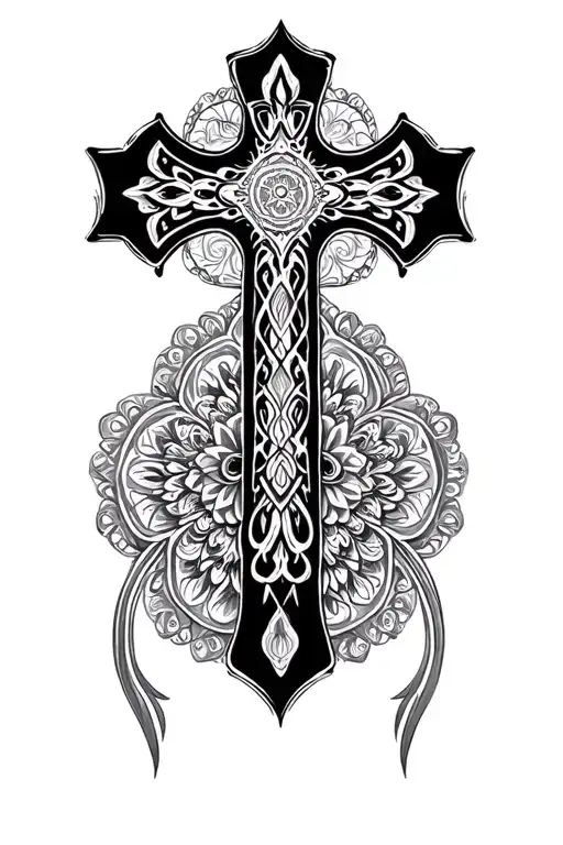 Mandala Cross tattoo design idea