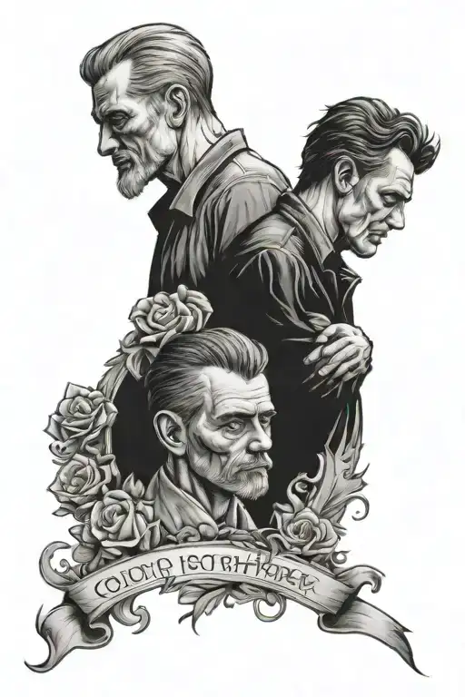 grief brother father tattoo design idea