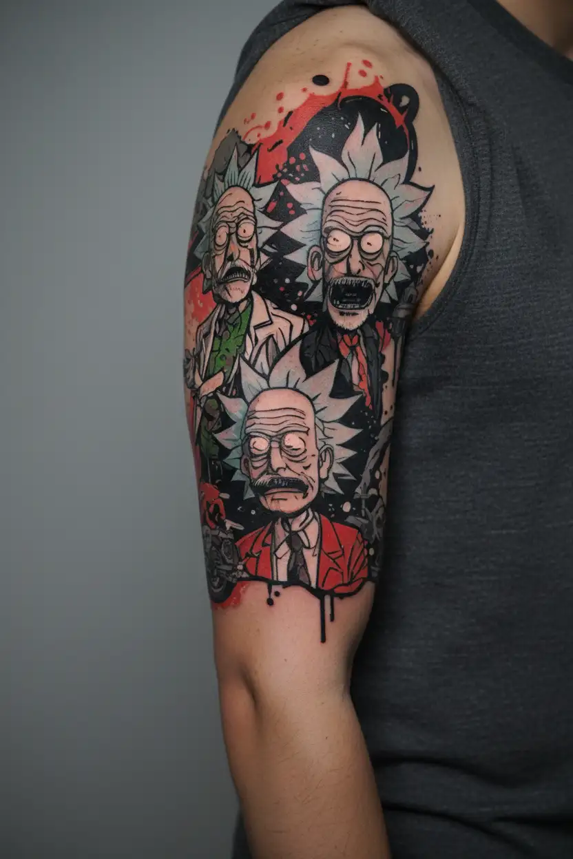 rick and morty Einstein  tattoo design idea