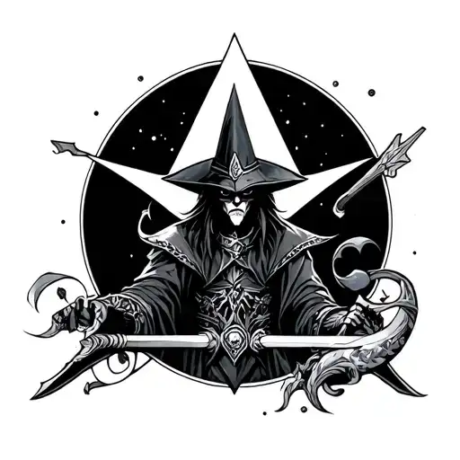 dark magician tattoo design idea
