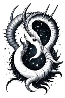 Gemini Capricorn constellation merging tattoo design idea