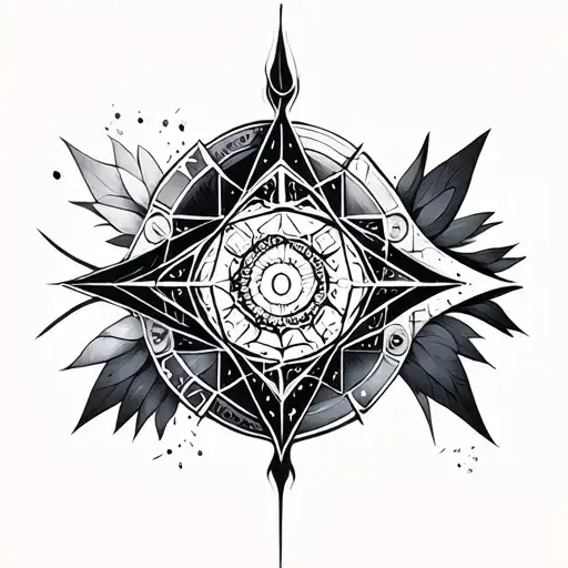shamanic sacred geometry tattoo design idea