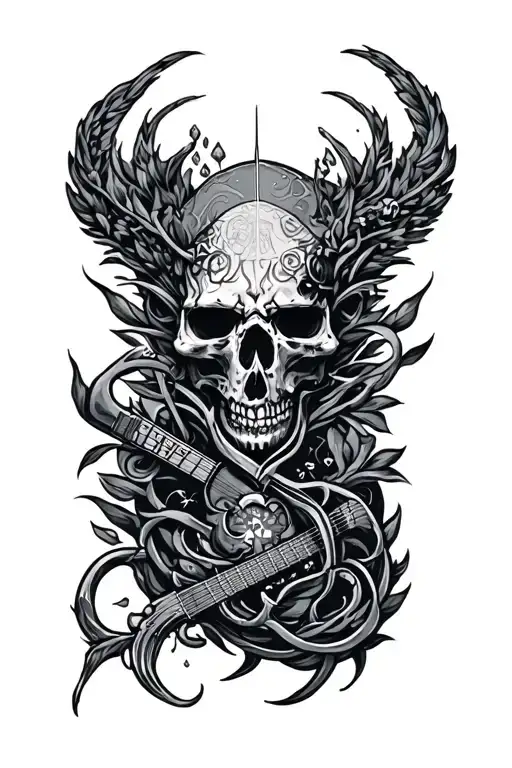 Unique Sleep token tattoo with the band logo with elements from the albums tattoo design idea