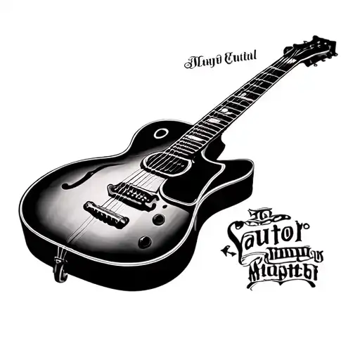 Guitar Memorial tattoo design idea