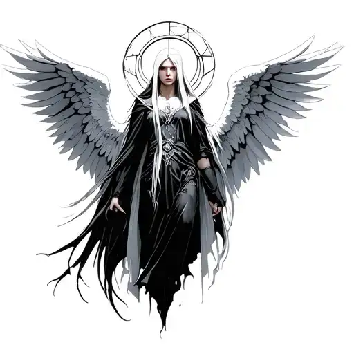 sephiroth one wing angel tattoo design idea