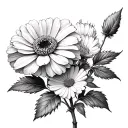 Calendula Rosa Rosa Canina tattoo design idea