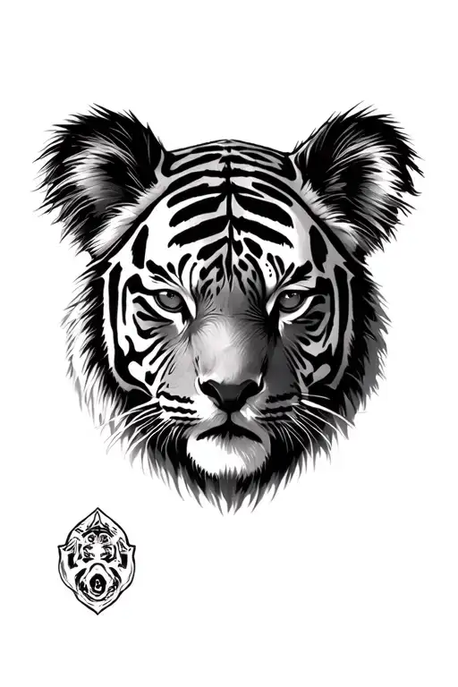 Tiger Face and a Koala Face tattoo design idea