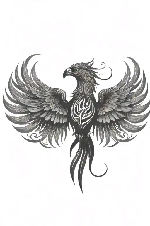 phoenix rising from the ashes symbolizing rebirth tattoo design idea